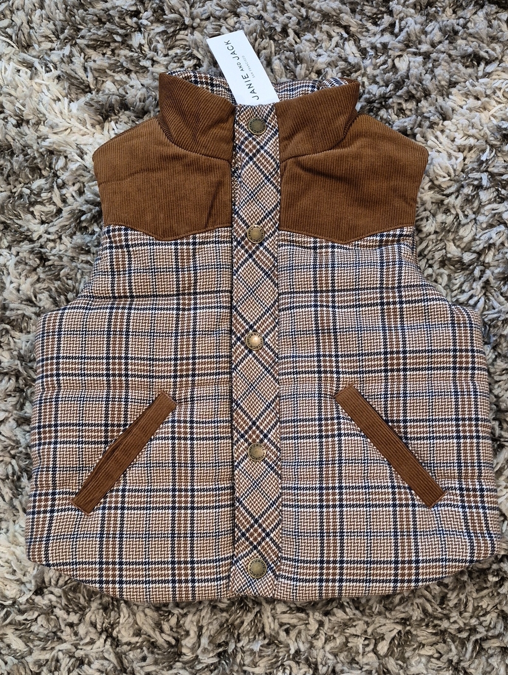Janie and Jack The Western Plaid Vest